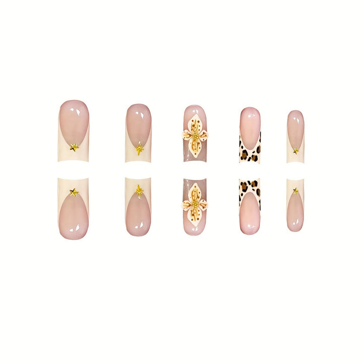 Decorative 3D Floral Press-On Nail Art Bowlift