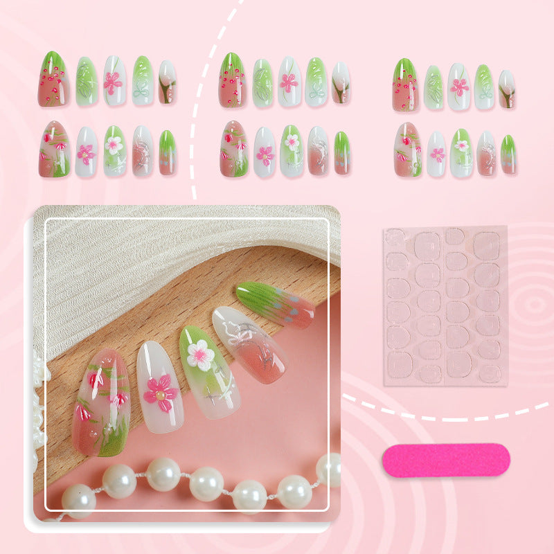 Artistic Floral Nail Tips Bowlift