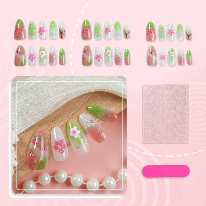 Artistic Floral Nail Tips Bowlift