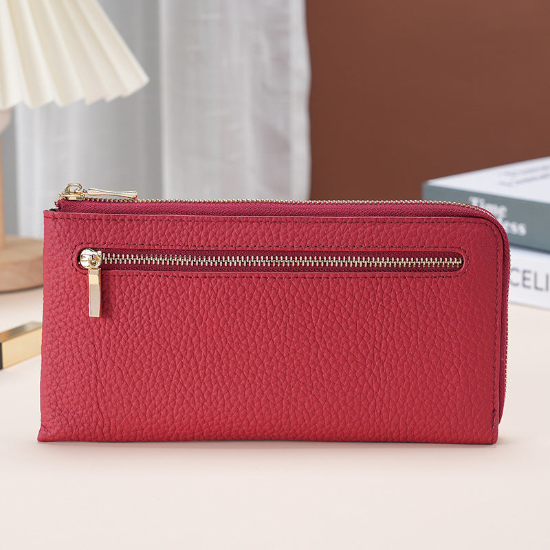 Premium Leather Zip Around Wallet