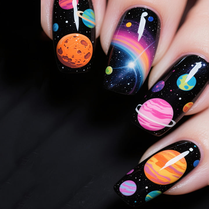 Artificial nails with Galactic Planet design Bowlift