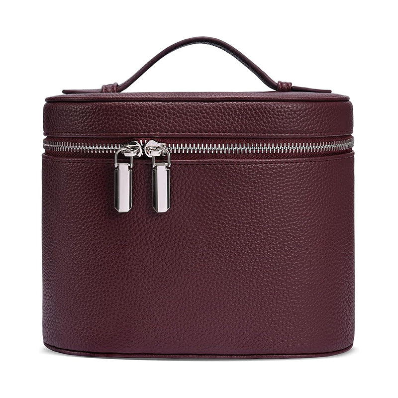 Cosmetic storage bag with elegant design and sturdy carrying handle Bowlift