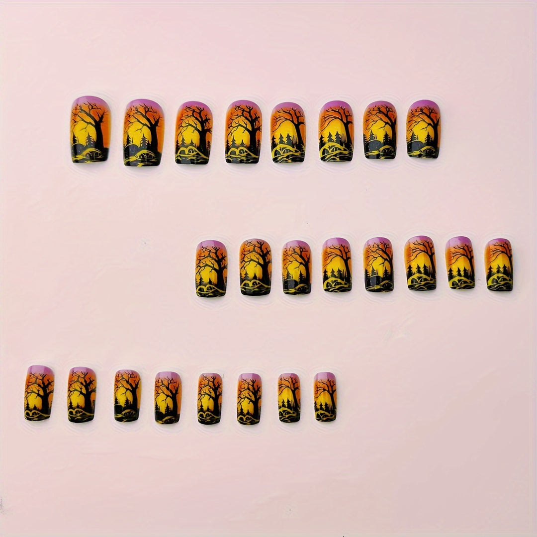 Artificial nails with winter dried flower design Bowlift