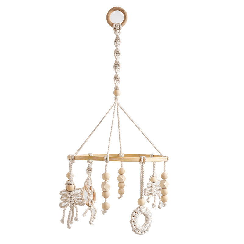 Macrame Baby Mobile with Natural Beads Bowlift