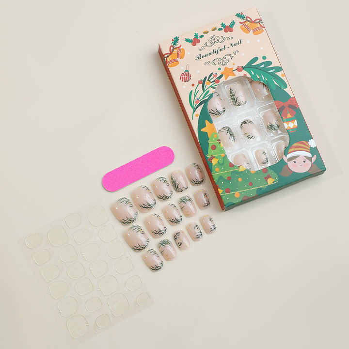 Decorative Press-On Nail Art Kit with Holiday-Themed Designs Bowlift