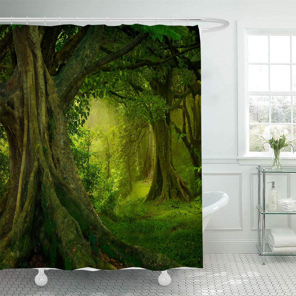 Scenic Garden Print Shower Curtain Bowlift