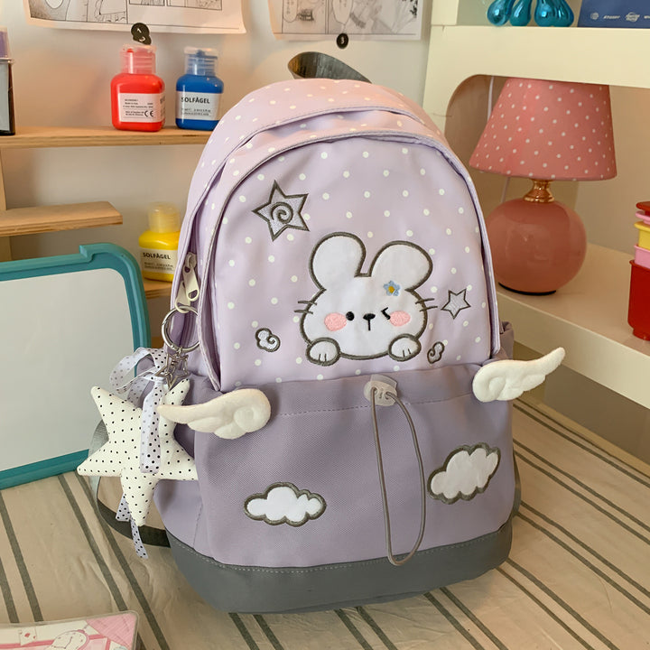 Fun Graphic Bunny-Themed Backpack