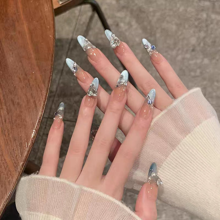 Artistic Press-On Nail Set with Cute Character Designs Bowlift