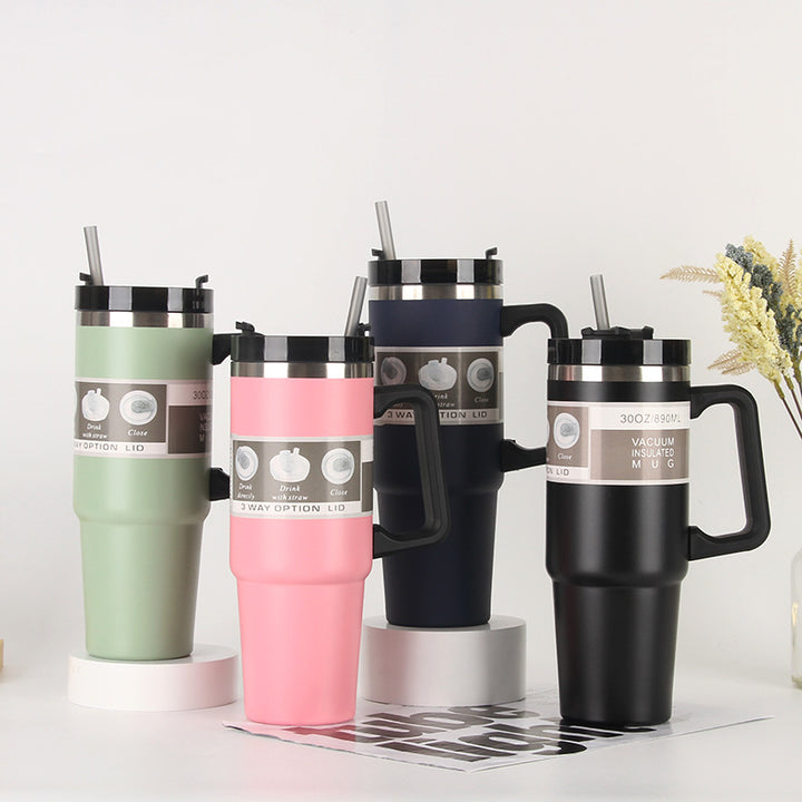 Ladies Insulated Portable Drinking Cup with Straw Bowlift