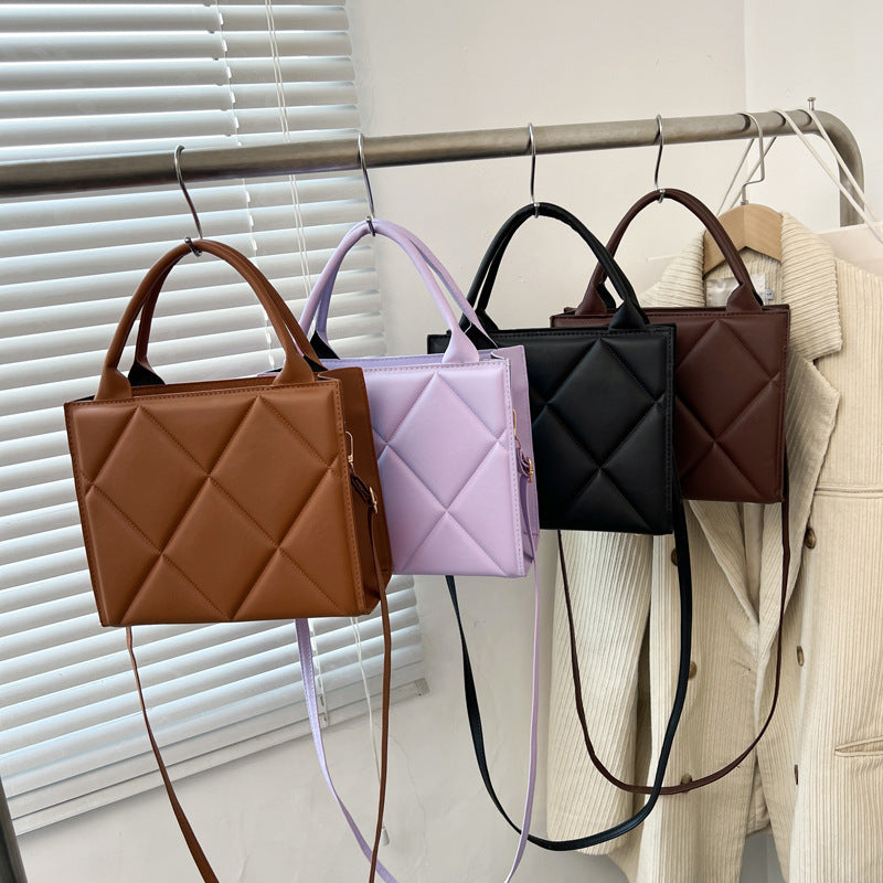Quilted Leather Shoulder Handbag Bowlift