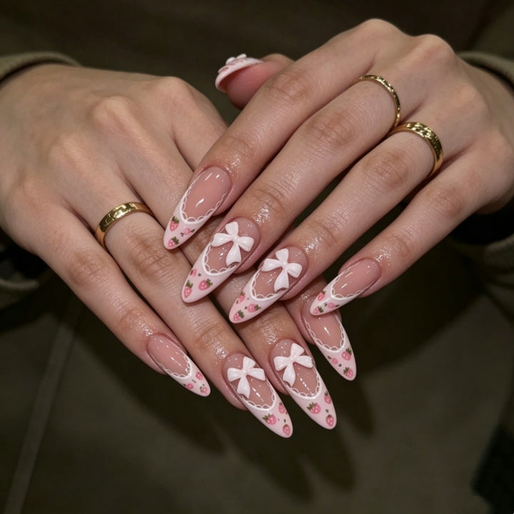 Chic Almond-Shaped Press-On Nail Set Bowlift