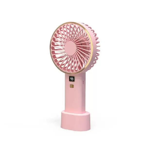 Unisex One Size compact rechargeable portable fan with digital battery level indicator and charging station Bowlift