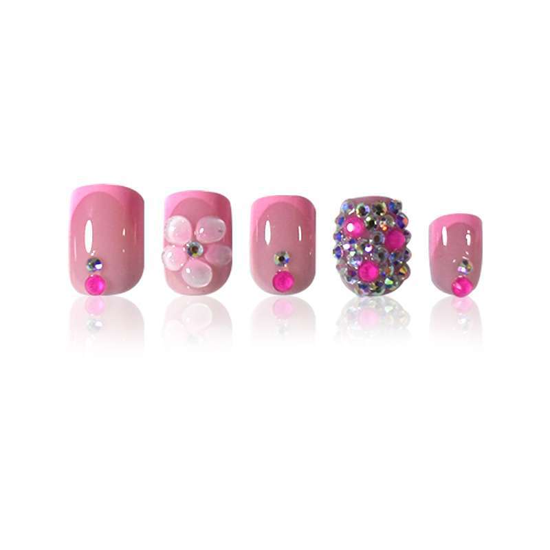 Decorative 3D Floral Press-On Nail Art Bowlift