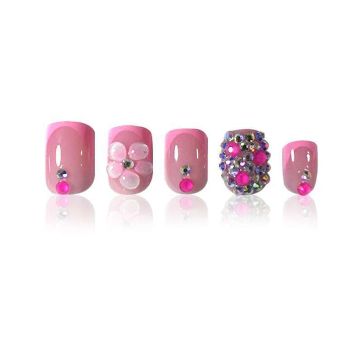 Decorative 3D Floral Press-On Nail Art Bowlift