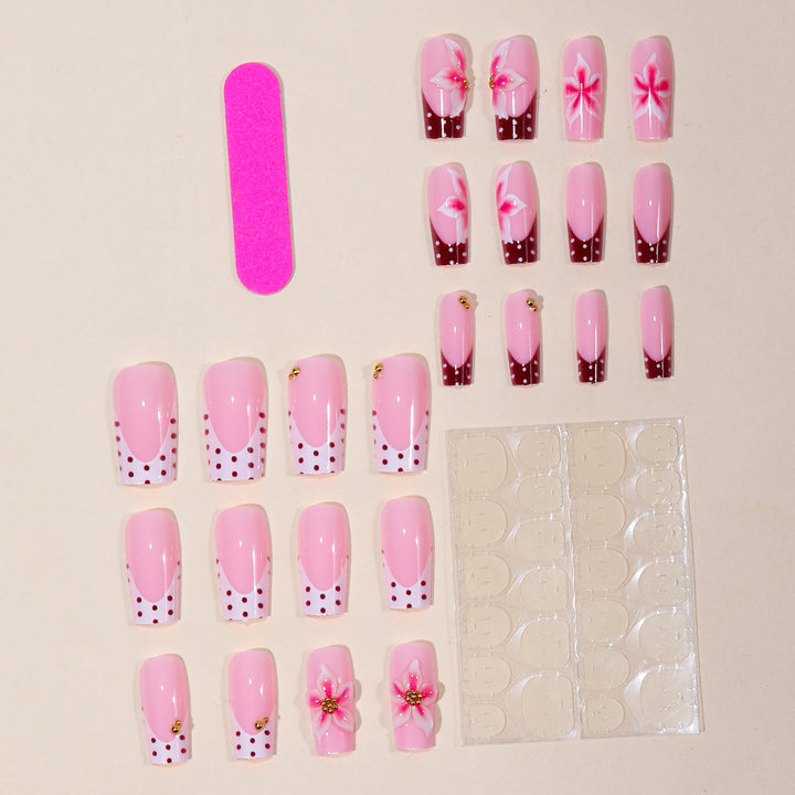 Floral Accent Acrylic Nail Art Extensions Bowlift 1789713153