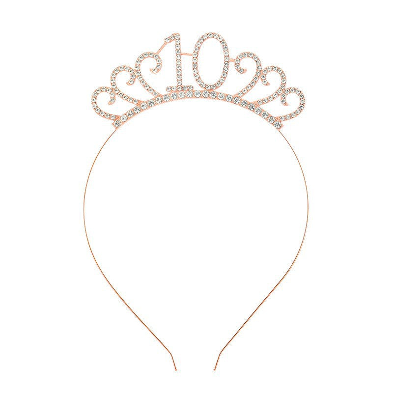 Ladies Crystal Tiara with Custom Designed Number Motif Bowlift