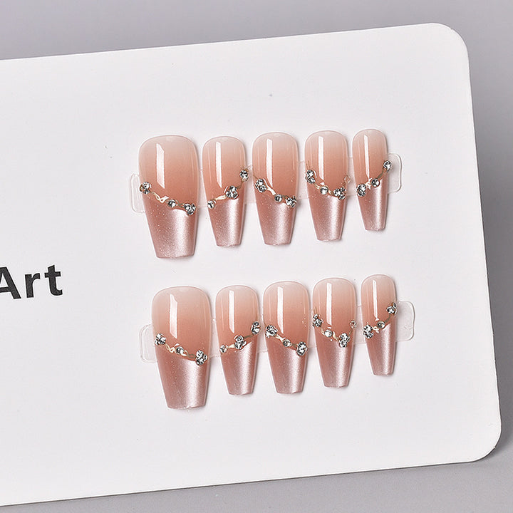 Glamorous Heart-Themed Press-On Nail Set Bowlift