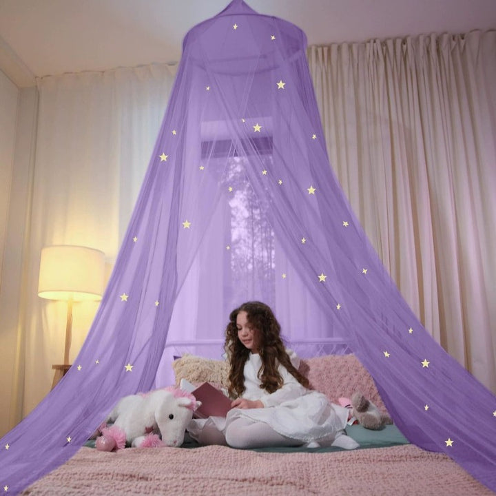 Enchanting Canopy Bed Tent with LED Lights Bowlift