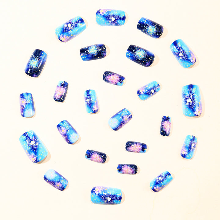 Fireworks-Themed Acrylic Nail Art Designs Bowlift