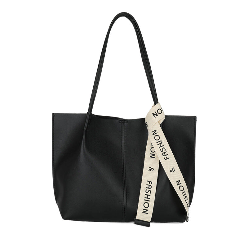 Stylish Faux Leather Tote Bag with Textured Strap