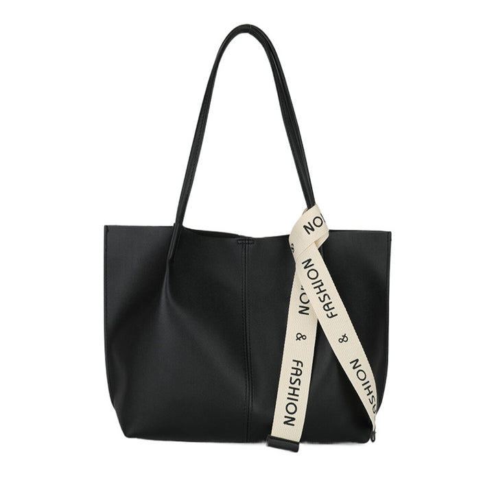 Stylish Faux Leather Tote Bag with Textured Strap