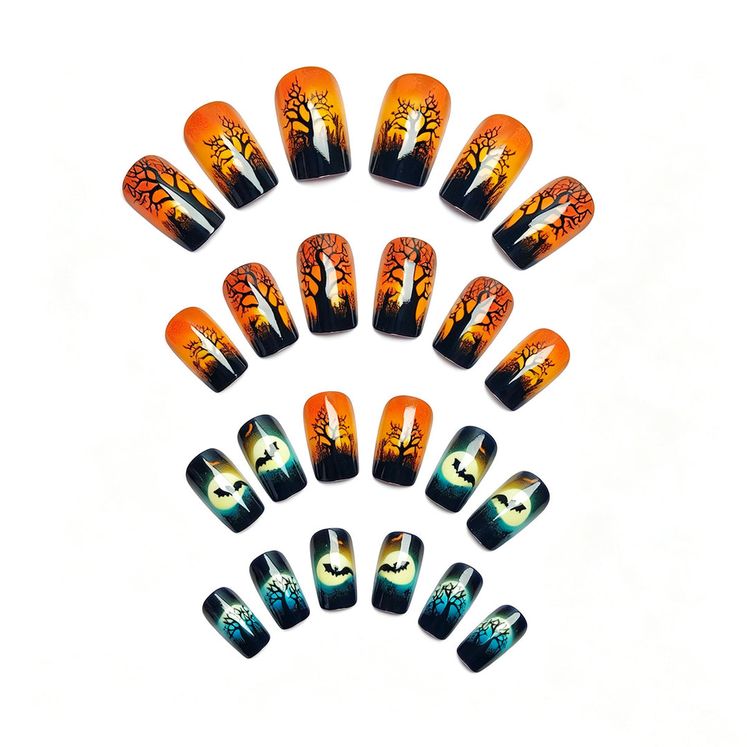 Artificial nails with autumnal creepy design Bowlift