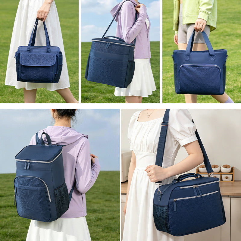 Insulated Cooler Bag With Integrated Compartments Bowlift