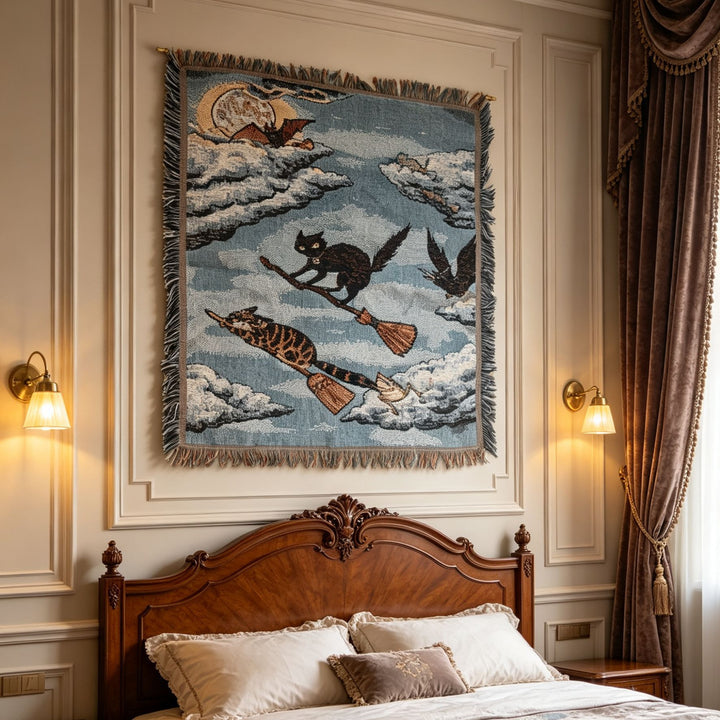 Fringed Landscape Wall Tapestry