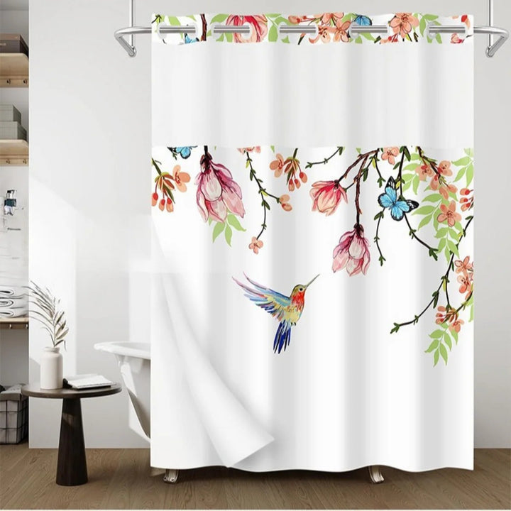 Artistic Floral Shower Curtain Bowlift