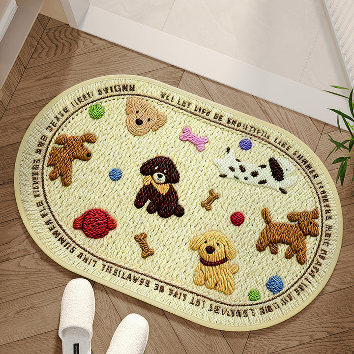 Adorable Dog-Themed Area Mat Bowlift