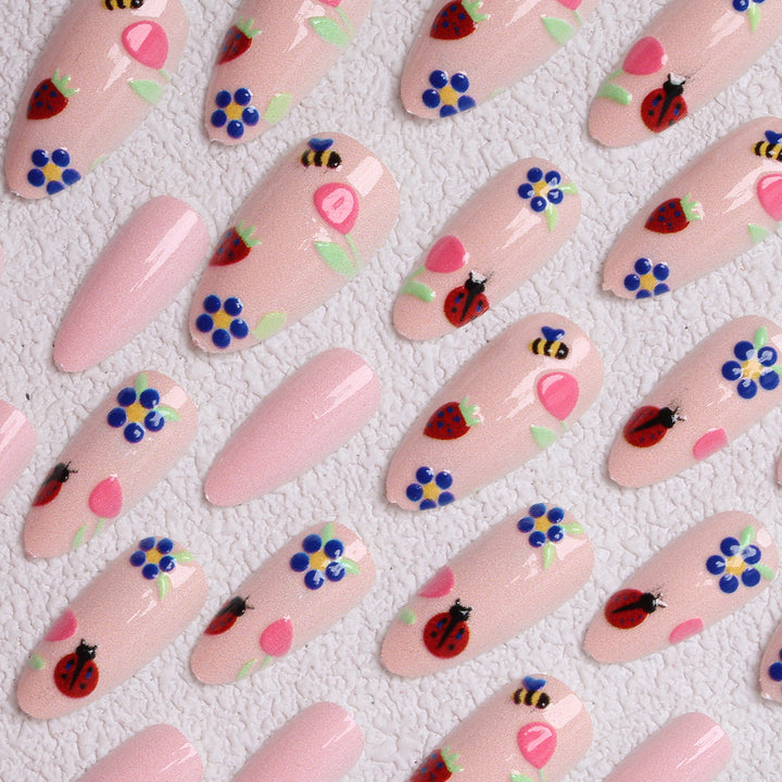 Artistic Floral Press-On Nails Bowlift 1787370443