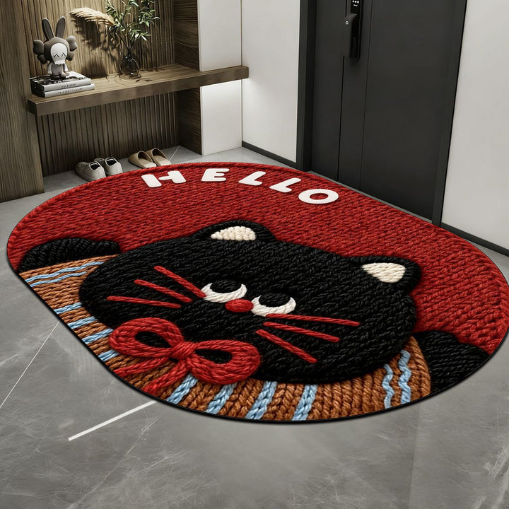Cat-Themed Round Area Rug