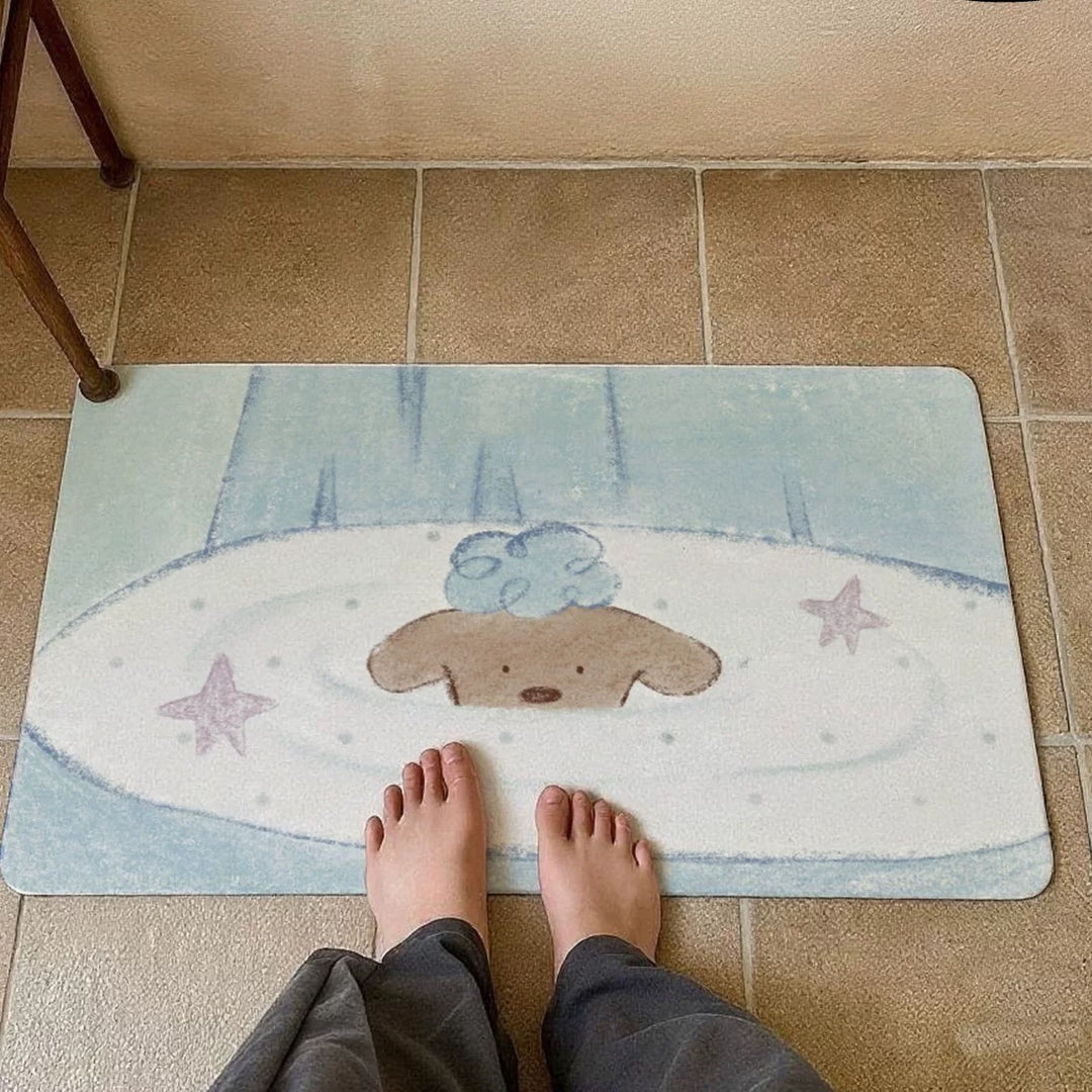 Cartoon-Themed Bath Mat Bowlift