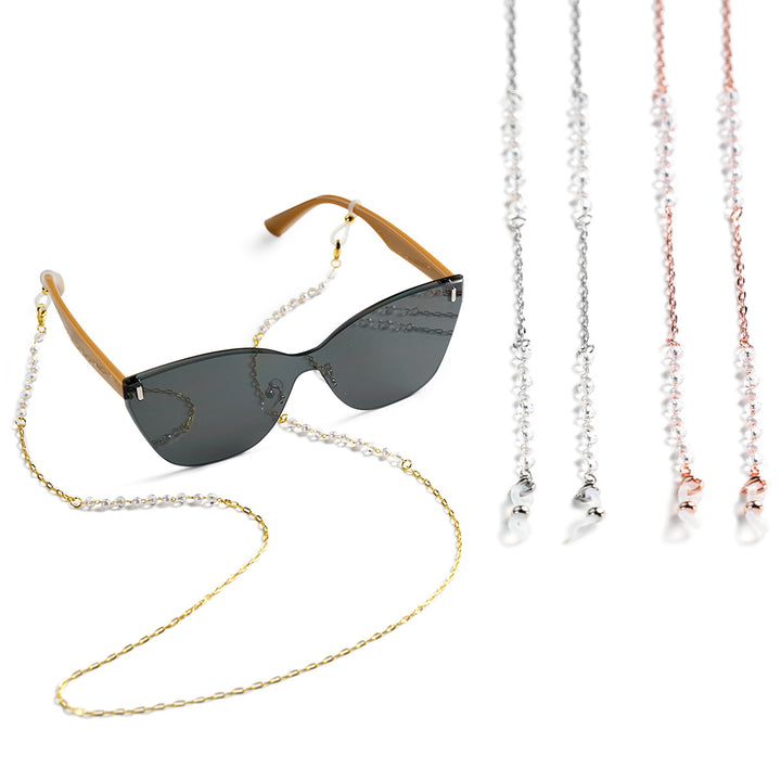 Elegant Pearl-Accented Eyewear Chain Bowlift