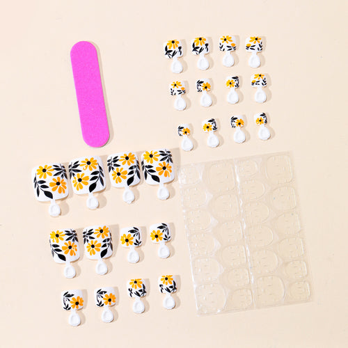 Floral Acrylic Nail Art Set Bowlift