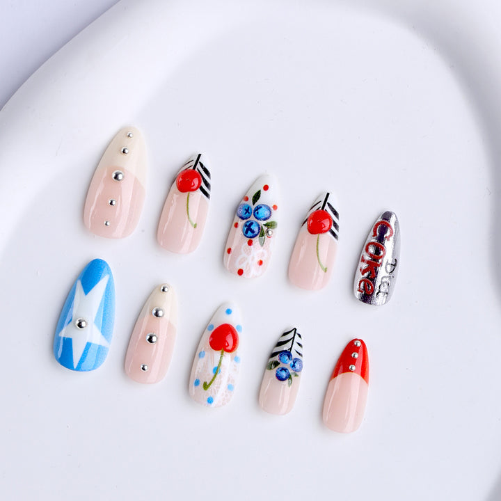 Creative Retro Style Artificial Nails Bowlift