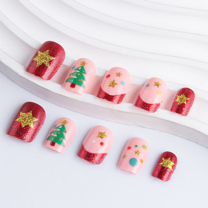Festive Holiday-Themed Gel Nail Art Set Bowlift