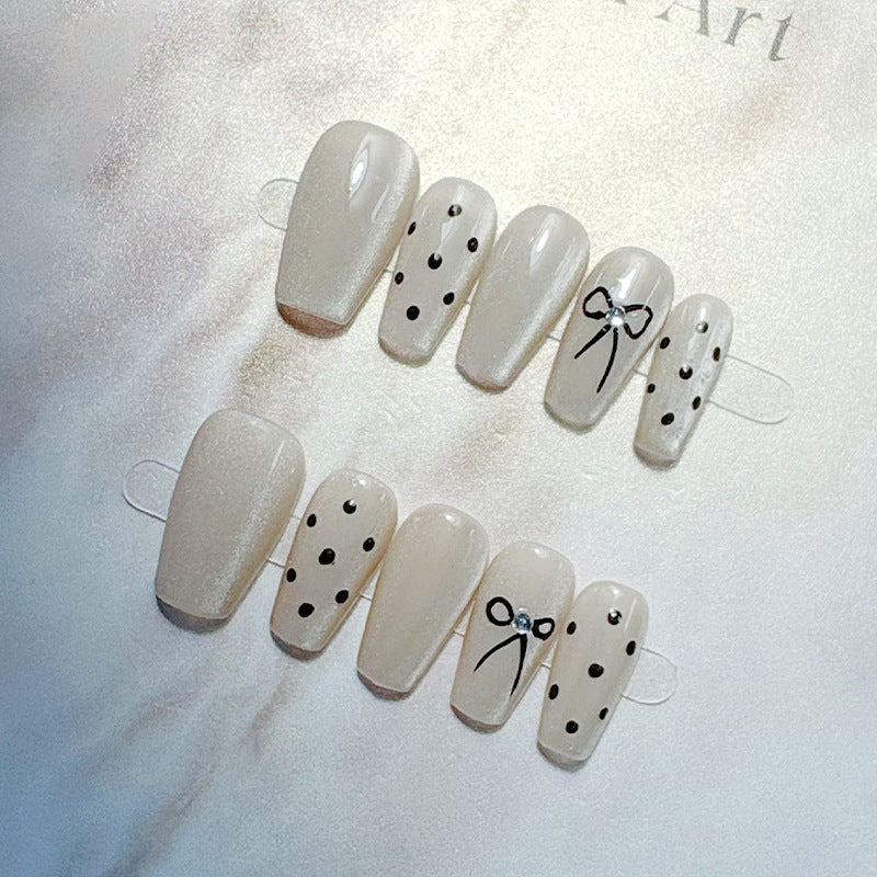 Elegant French Tip Press On Nails Bowlift