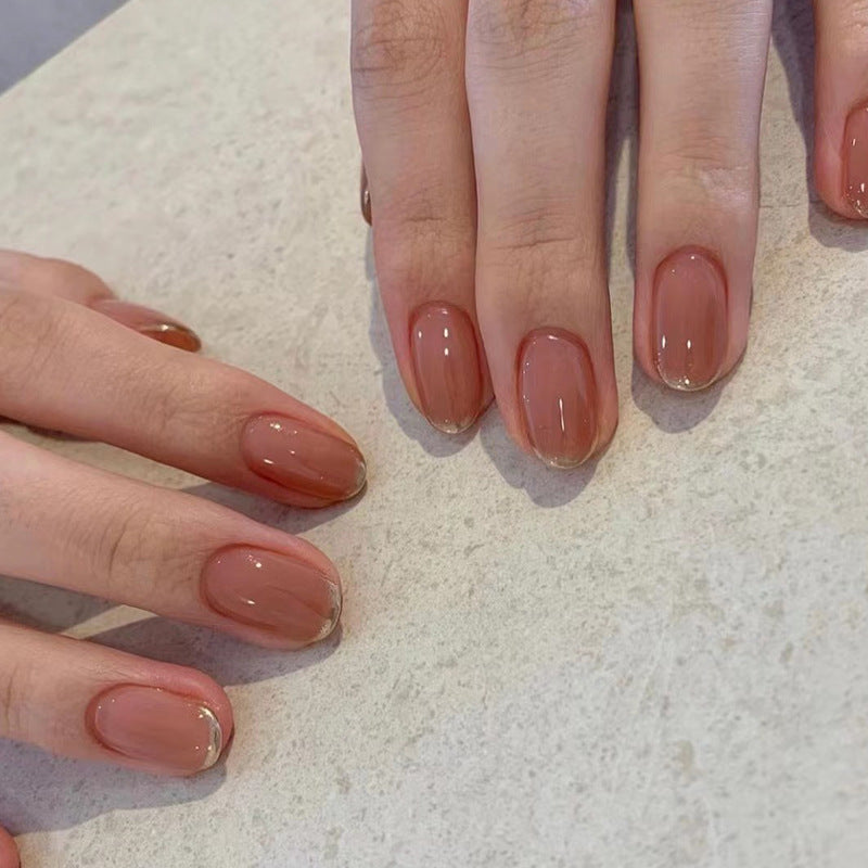 Elegant Gel Nail Extensions with Transparent Tips Bowlift