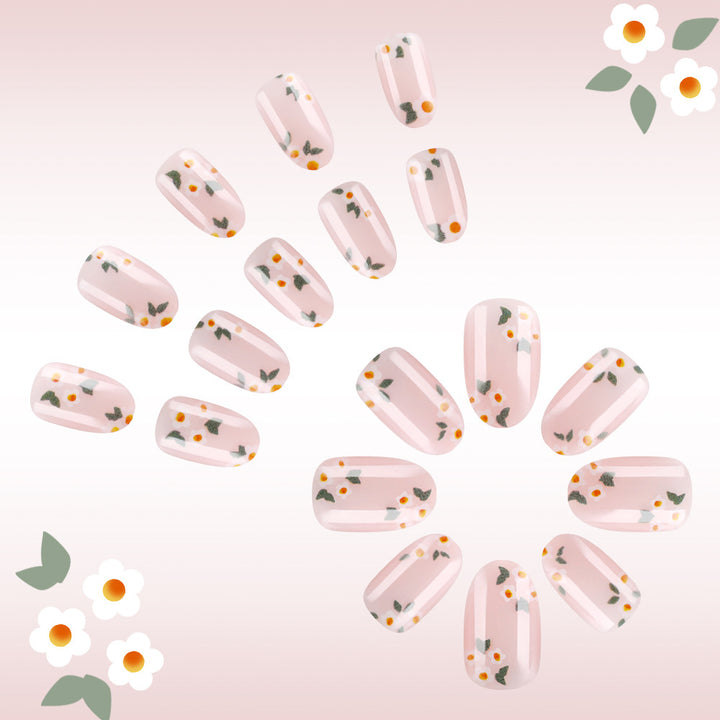 Floral Print Gel Nail Art Bowlift