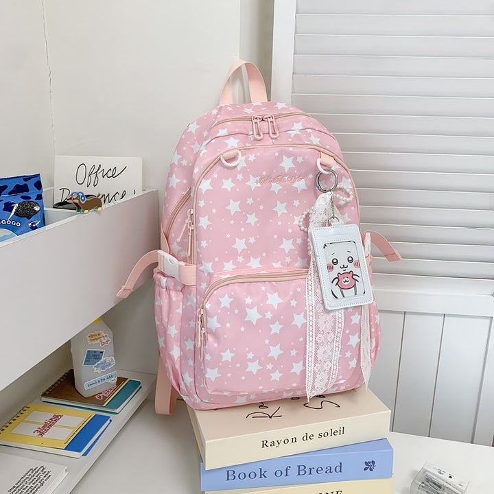Star-Patterned Multi-Pocket Backpack Bowlift
