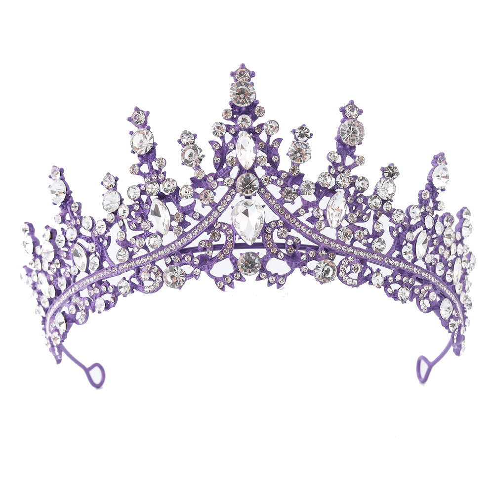 Ladies Rhinestone Tiara with Sparkling Gemstones Bowlift