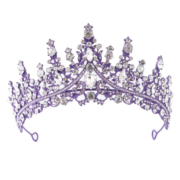Ladies Rhinestone Tiara with Sparkling Gemstones Bowlift