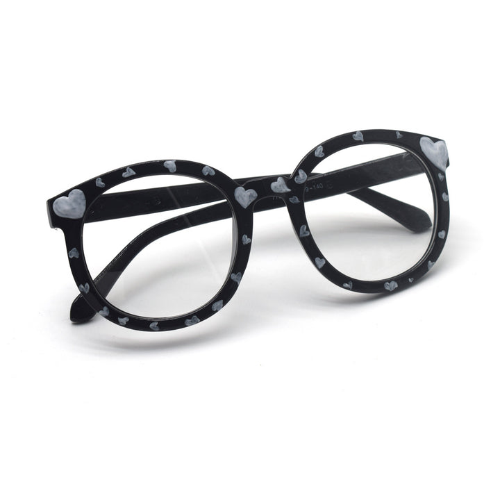 Trendy Heart-Printed Cat-Eye Glasses Bowlift