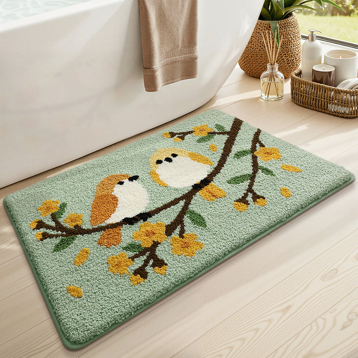 Floral Patterned Bath Mat Bowlift