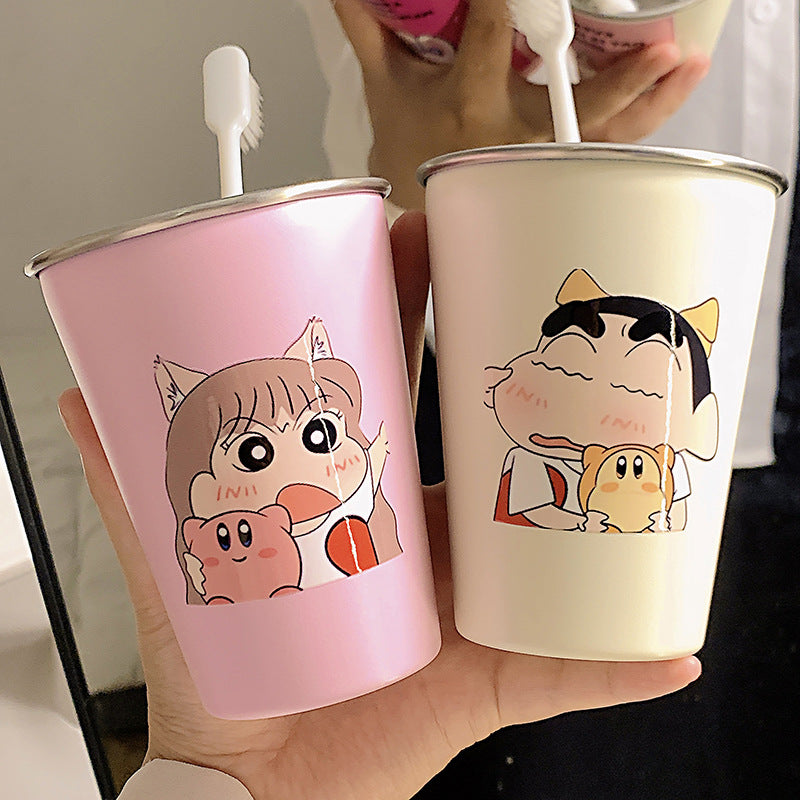 Stainless Steel Toothbrush Holder with Cute Cartoon Design Bowlift