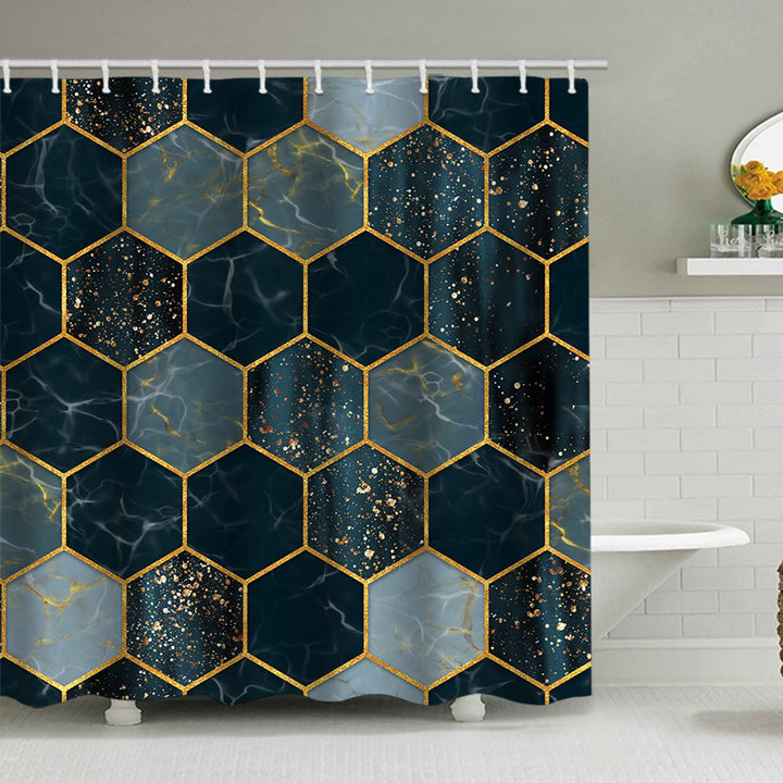 Textured Mosaic Pattern Shower Curtain Bowlift