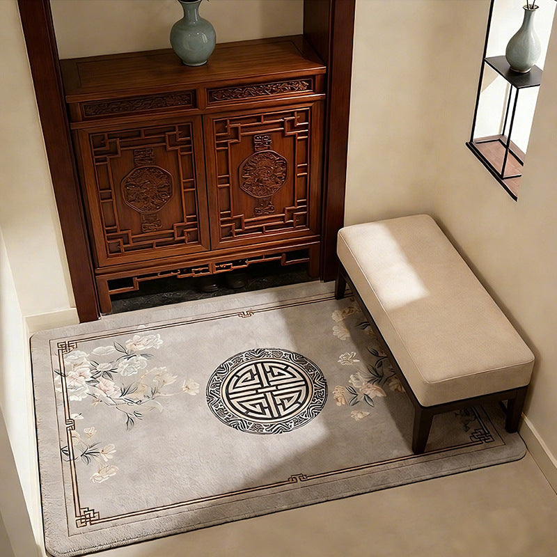 Artistic Floral Bath Mat Bowlift