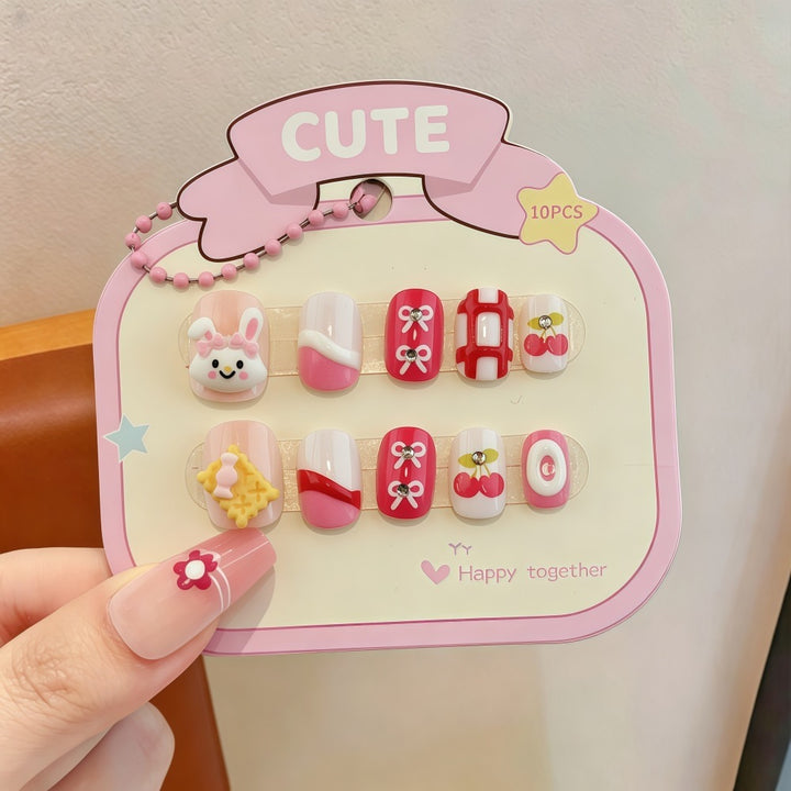 Artificial nails with sweet character design Bowlift