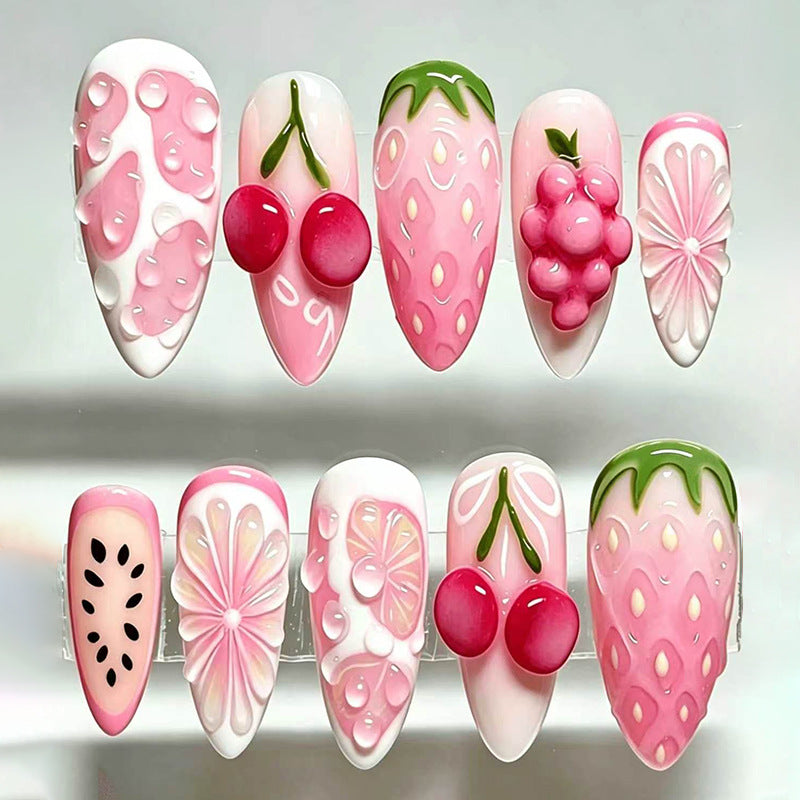 Artificial nails with fresh fruit designs Bowlift